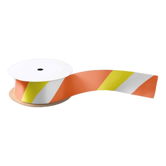 キャンディーコーンカラーズストライプハローウィンパーティ サテンリボン (リール)