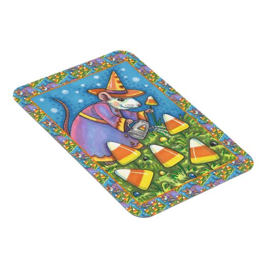 キャンディーコーンガーデンの白いカラフルネズミ&かわいい マグネット (右側)