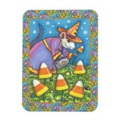 キャンディーコーンガーデンの白いカラフルネズミ&かわいい マグネット (縦)