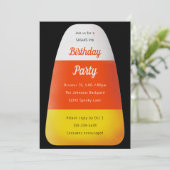 キャンディーコーンキッズハロウィーン誕生日パーティー 招待状 (スタンド正面)