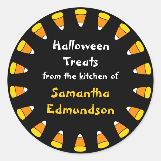 キャンディーコーンキッチンステッカーの円 ラウンドシール (正面)