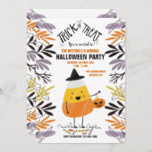 キャンディーコーンキャラクターハローウィンパーティ招待状 招待状 (正面/裏面)