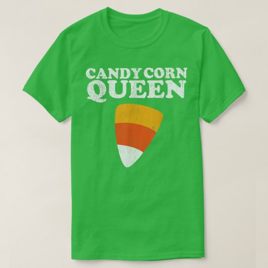 キャンディーコーンクイーンホークハロウィーンレトロ80年代70年代C Tシャツ (デザイン正面)
