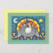 キャンディーコーンターキー、感謝祭カラフルフォークアート ポストカード (正面/裏面)