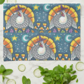 キャンディーコーンターキー、感謝鳥キッチンタオル キッチンタオル (折り畳み)