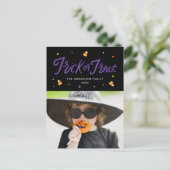 キャンディーコーントリックまたはハロウィーンフォトを扱う シーズンポストカード (スタンド正面)