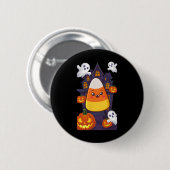 キャンディーコーンハロウィーンの衣装 缶バッジ (正面&裏面)