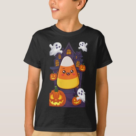 キャンディーコーンハロウィーンの衣装 Tシャツ (正面)