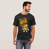 キャンディーコーンハロウィーンキャンディーコーンも男の子を嫌う Tシャツ (正面フル)