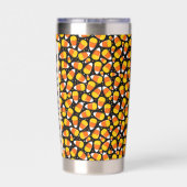 キャンディーコーンハロウィーン名前をカスタムするウォーターボトル 保温保冷タンブラー (背面)