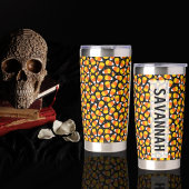 キャンディーコーンハロウィーン名前をカスタムするウォーターボトル 保温保冷タンブラー