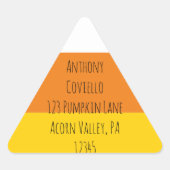 キャンディーコーンハロウィーン差出人住所 三角形シール (正面)