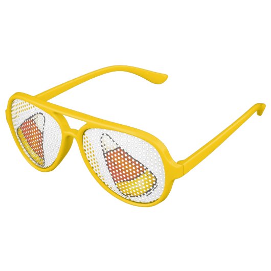 キャンディーコーンハロウィーン感謝祭のトリックまたはトリート アビエーターサングラス (アングル)