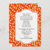 キャンディーコーンハローウィンパーティ招待状 招待状 (正面/裏面)