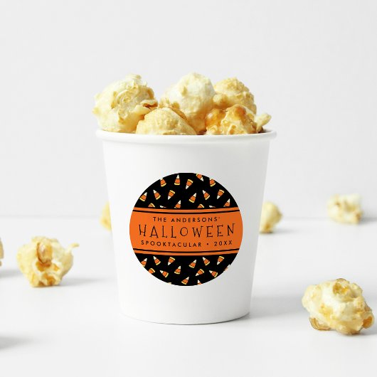 キャンディーコーンパーソナライズされたハローウィンパーティ ラウンドシール