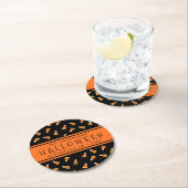 キャンディーコーンパーソナライズされたハローウィンパーティ ラウンドペーパーコースター (インサイチュ)