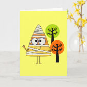 キャンディーコーンミームハロウィーン カード (黄色い花)