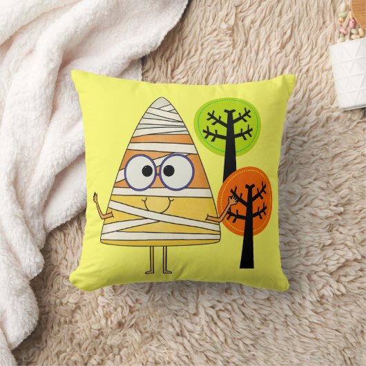 キャンディーコーンミームハロウィーン クッション (ブランケット)