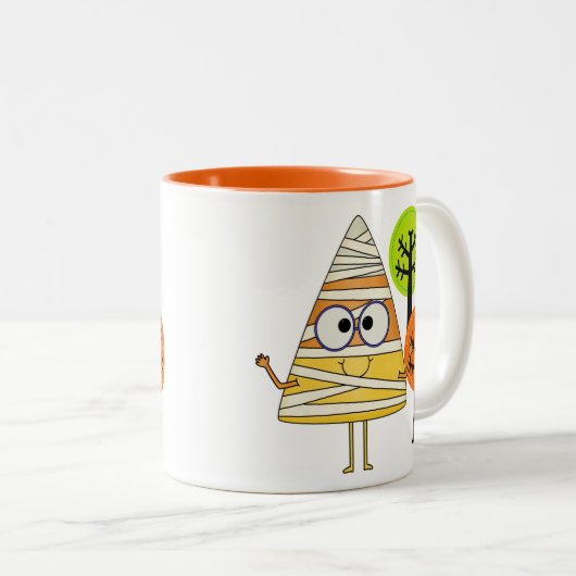 キャンディーコーンミームハロウィーン ツートーンマグカップ (正面右)