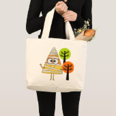 キャンディーコーンミームハロウィーン ラージトートバッグ (正面(商品))