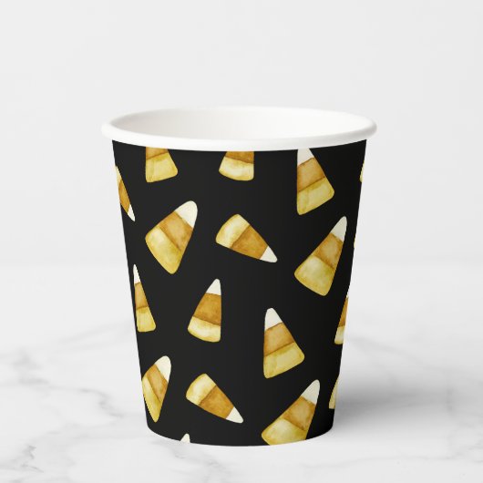 キャンディーコーン10月ハローウィンパーティブラック 紙コップ (正面)