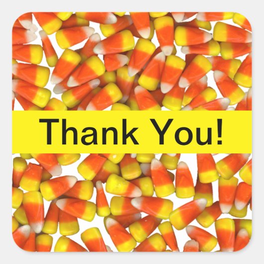 キャンディーコーン – サンキューステッカー スクエアシール (正面)