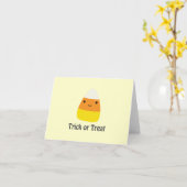 キャンディーコーン – トリックまたは治療 カード (黄色い花)