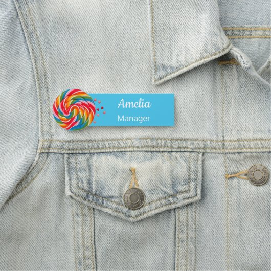 キャンディーショップスイーツストア棒つきキャンデー従業員名タグ 名札 (インサイチュ)