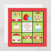 キャンディーショップビジネスクリスマスカード シーズンカード (正面/裏面)