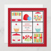 キャンディーショップビジネスクリスマスカード シーズンカード (正面/裏面)