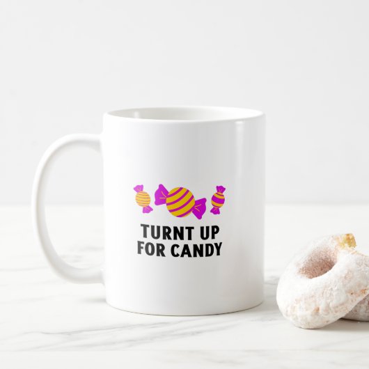 キャンディースイーツに興じる コーヒーマグカップ (ドーナツ)
