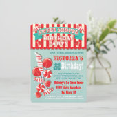 キャンディースイートショップの誕生日パーティーの招待状 招待状 (スタンド正面)