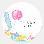 キャンディースイートショップ誕生日またはベビーシャワー ラウンドシール (正面)