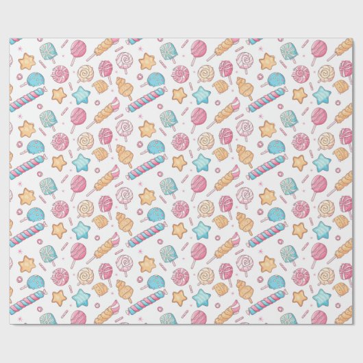 キャンディーズとアイスクリームクリスマス ラッピングペーパー (フラット)