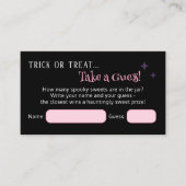 キャンディーズのハロウィーン赤ちゃんシャワーゲームの数 エンクロージャーカード (正面)