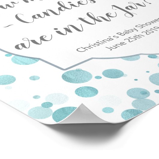 キャンディーズのブルードットボーイベビーシャワーの数を推測 ポスター (角)