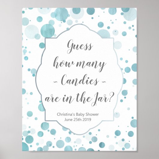 キャンディーズのブルードットボーイベビーシャワーの数を推測 ポスター (正面)