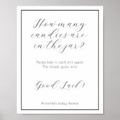 キャンディーズのミニマルな赤ちゃんシャワーゲーム数 ポスター (正面)