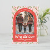 キャンディーズピンクレッドクリスマスカスタムクリスマスアーチ5写真 シーズンカード (スタンド正面)