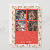 キャンディーズピンクレッドクリスマスカスタムクリスマスアーチ5写真 シーズンカード (裏面)