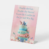 キャンディーズ蝶ツインズベビーシャワーを推測 台座サイン (正面)