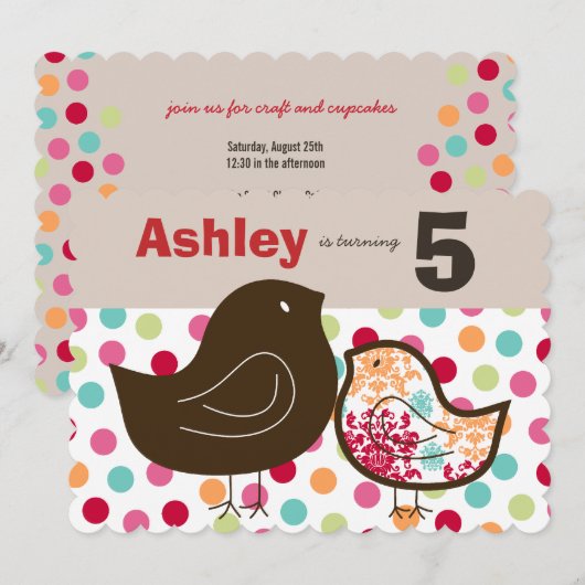 キャンディーダマスク チックス ガール バースデー パーティー 招待状 (正面/裏面)