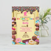 キャンディーテーマ、チョコレート、食べ物、ドーナツ、虹 招待状 (スタンド正面)