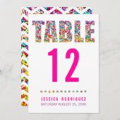 キャンディーテーマ テーブルナンバーカード 招待状 (正面/裏面)