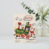 キャンディートレインでのヴィンテージクリスマスサンタオン シーズンカード (スタンド正面)