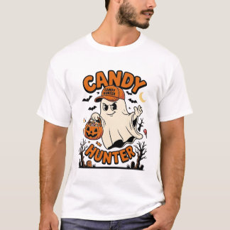 キャンディーハンター ハロウィン ゴースト パンプキンバケツ_1 Tシャツ