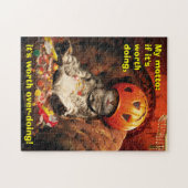 キャンディーバケットの下の猫 ジグソーパズル (横)