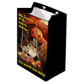 キャンディーバケットの下の猫 ミディアムペーパーバッグ (正面アングル)