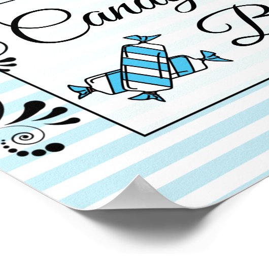 キャンディーバー ウェディングまたはベビーシャワー サイン ポスター (角)