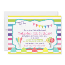 キャンディーパーティースイートショップ誕生日パーティーの招待